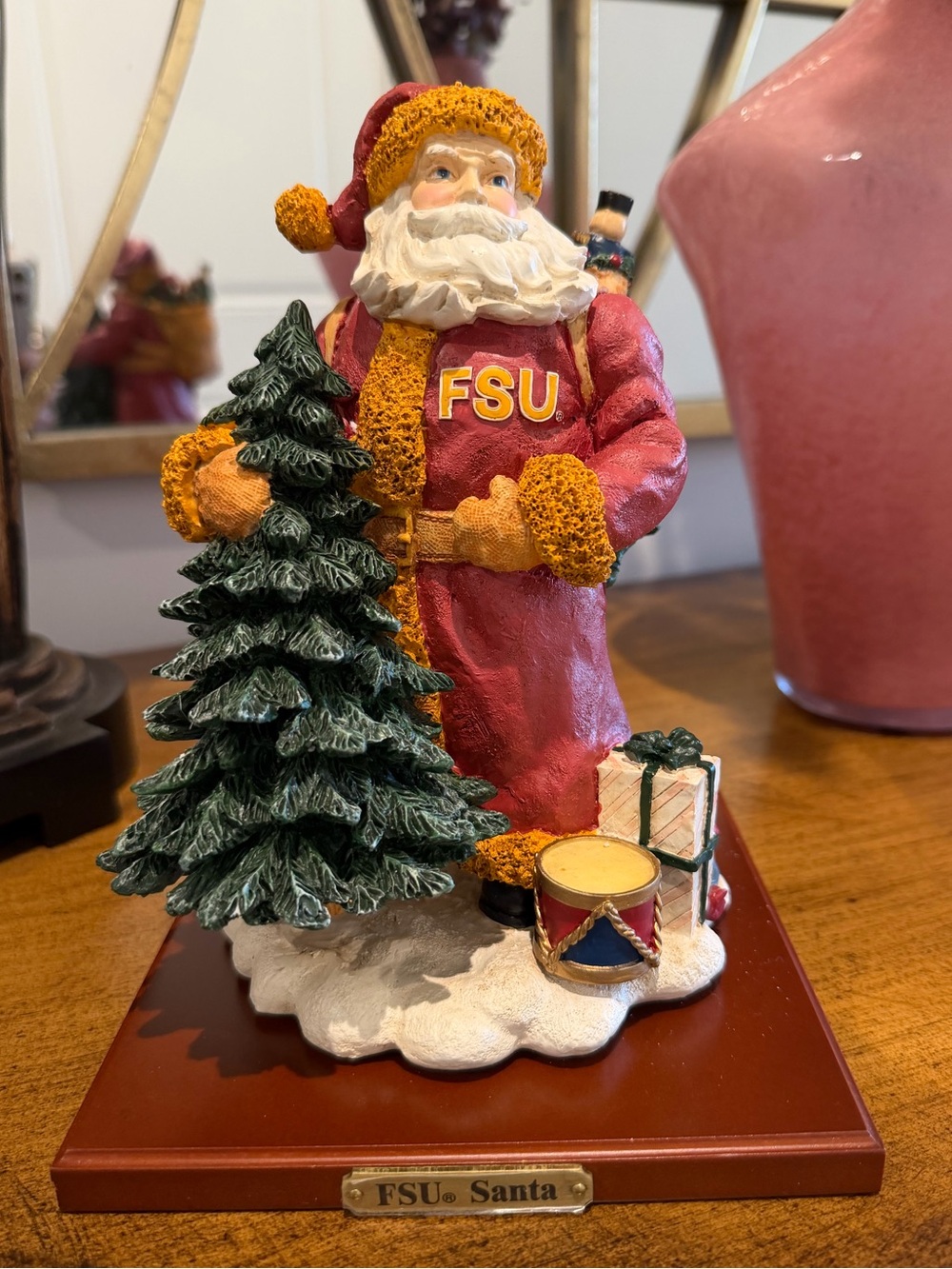 Florida State University Santa Figurine & Base